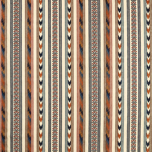 MORRIS & CO Bloomsbury Stripe Fabric Stripes Russet,Indigo   - MSTR237702