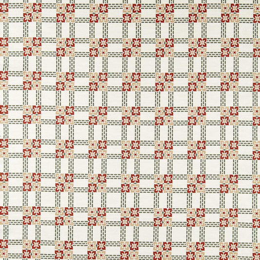 MORRIS & CO Wisley Weave Fabric Checks Russet,Thyme   - MSTR237706
