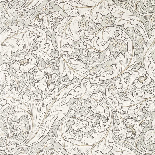 MORRIS & CO Bachelors Button WW Fabric Classic Floral Light Grey,Linen   - MSWW227274