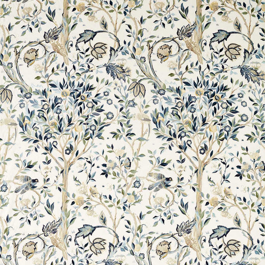 MORRIS & CO Melsetter WW Fabric Birds Indigo,Sage   - MSWW227275