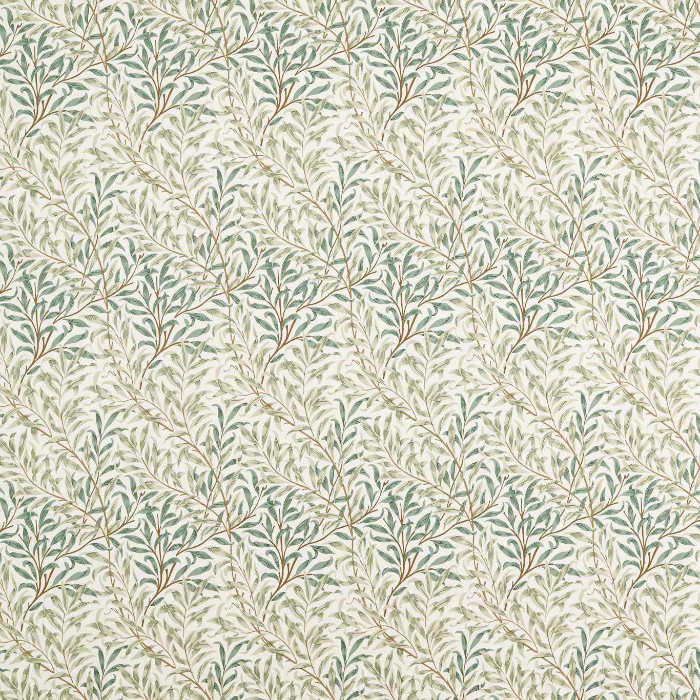 MORRIS & CO Willow Boughs WW Fabric Leaves , Trees Soft Teal,Mint   - MSWW227284