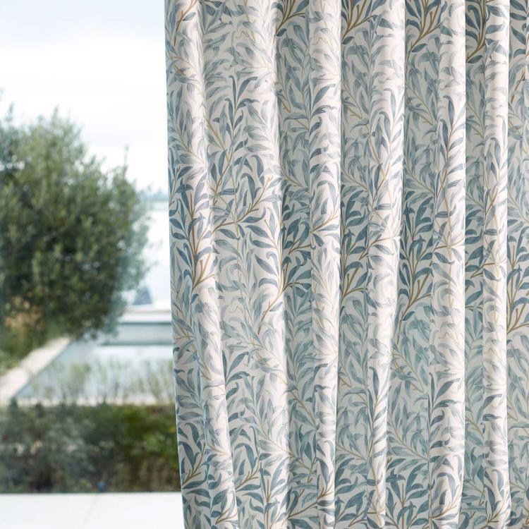 MORRIS & CO Willow Boughs WW Fabric Leaves , Trees Mineral Blue   - MSWW227285