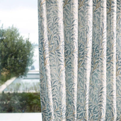 MORRIS & CO Willow Boughs WW Fabric Leaves , Trees Mineral Blue   - MSWW227285