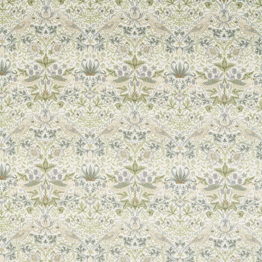MORRIS & CO Strawberry Thief WW Fabric Birds Lilac,Sage   - MSWW227288