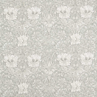 MORRIS & CO Pure Honeysuckle & Tulip WW Fabric Classic Floral Soft Mint,Grey   - MSWW227289