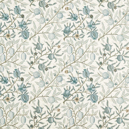 MORRIS & CO Fruit WW Fabric Leaves , Trees Mineral Blue   - MSWW227292