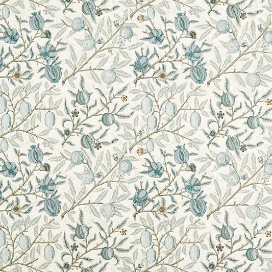 MORRIS & CO Fruit WW Fabric Leaves , Trees Mineral Blue   - MSWW227292