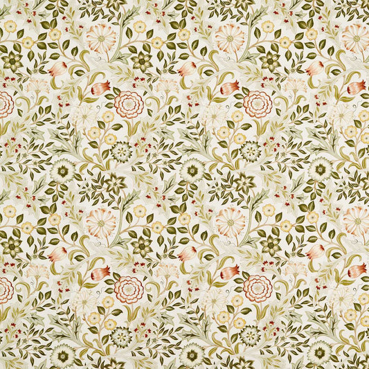 MORRIS & CO Wilhelmina WW Fabric Classic Floral Russet,Leaf Green   - MSWW227294