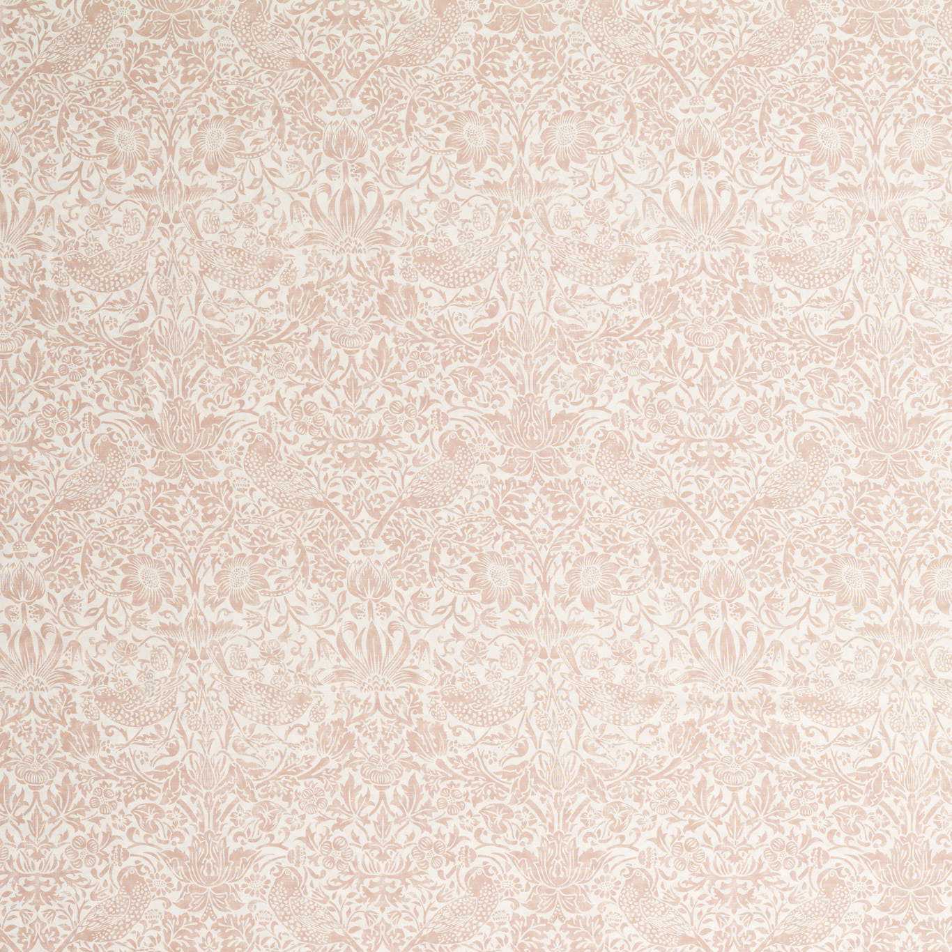 MORRIS & CO Pure Strawberry Thief Sheer WW Fabric Birds Blush   - MSWW227299