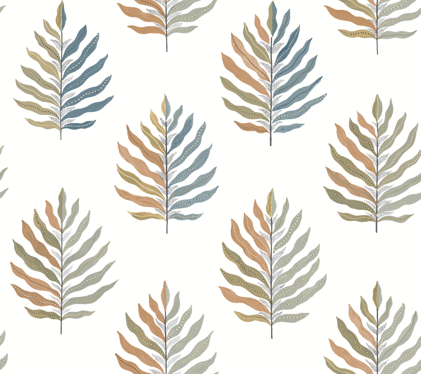 York Wallcoverings Montecito Miramar Oasis Wallpaper Coastal Botanical Blues   - MT5601