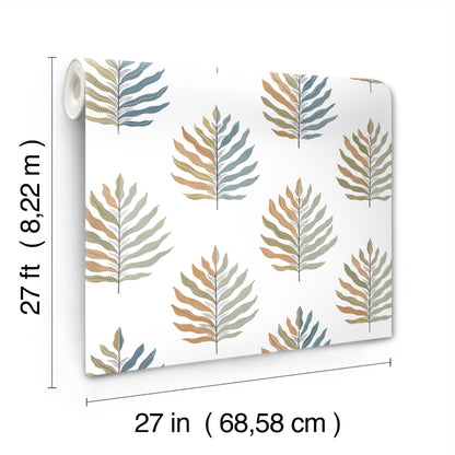 York Wallcoverings Montecito Miramar Oasis Wallpaper Coastal Botanical Blues   - MT5601