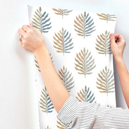 York Wallcoverings Montecito Miramar Oasis Wallpaper Coastal Botanical Blues   - MT5601