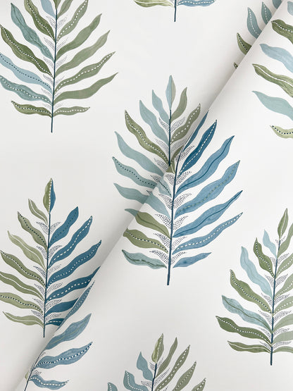 York Wallcoverings Montecito Miramar Lush Wallpaper Coastal Botanical Blues   - MT5602