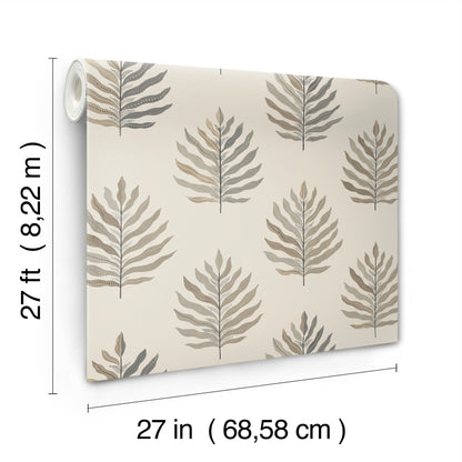 York Wallcoverings Montecito Miramar Sand Wallpaper Coastal Botanical Beiges   - MT5604