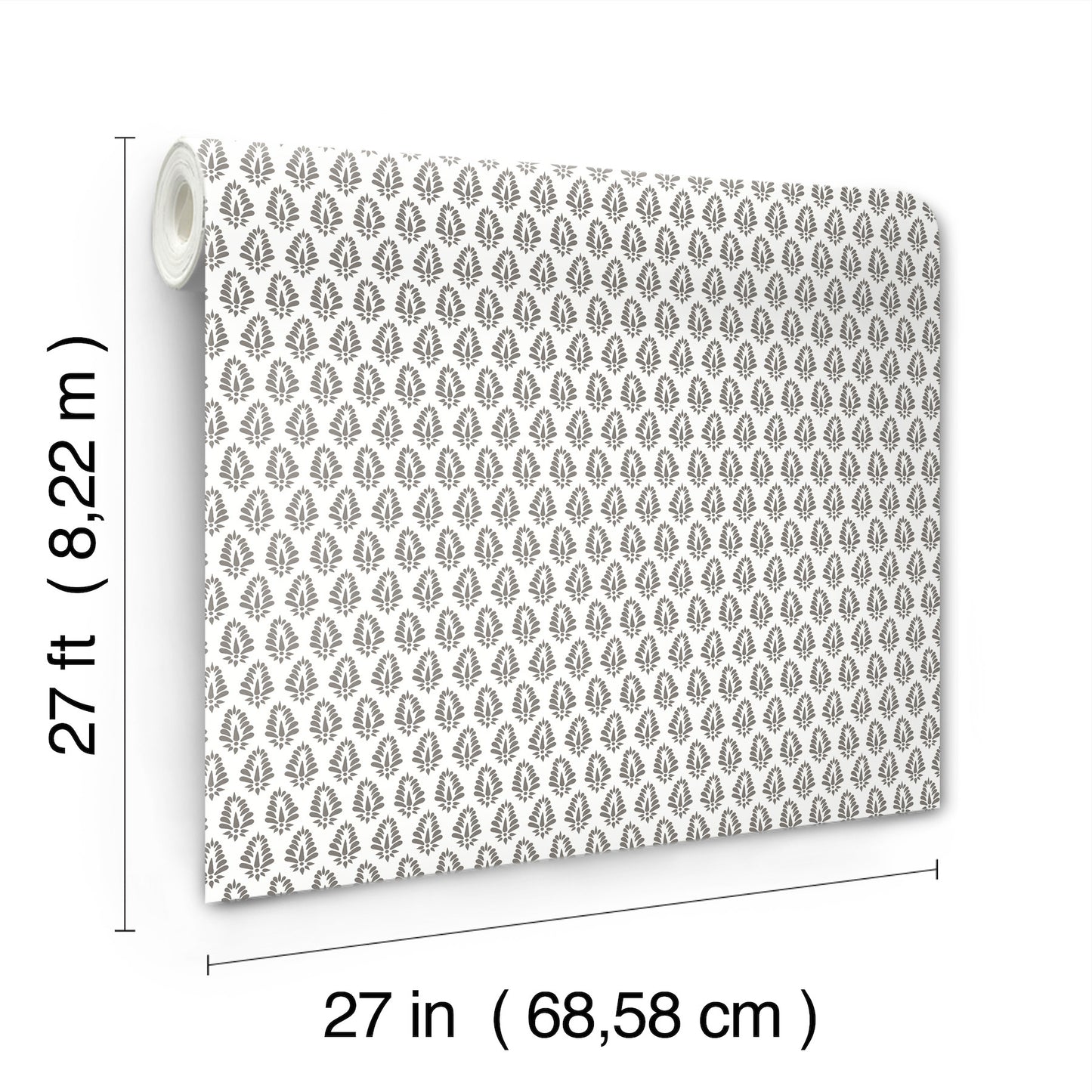 York Wallcoverings Montecito Mehndi Onyx Wallpaper Traditional Small Prints Whites and Off-Whites   - MT5608