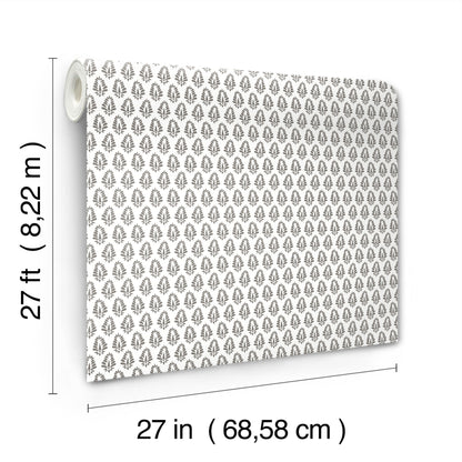 York Wallcoverings Montecito Mehndi Onyx Wallpaper Traditional Small Prints Whites and Off-Whites   - MT5608