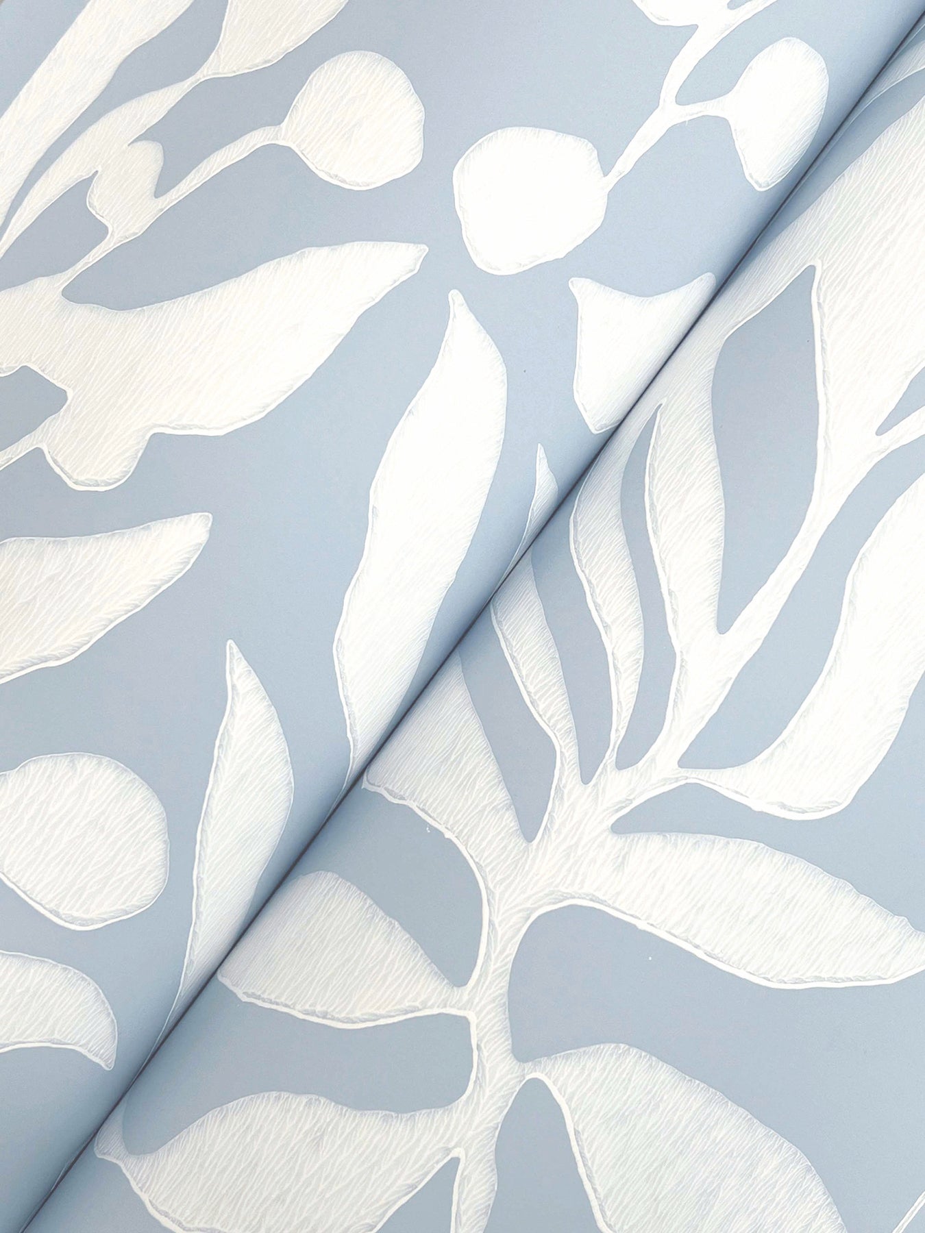 York Wallcoverings Montecito Olive Mill Sky Blue Wallpaper Coastal Botanical Blues   - MT5612