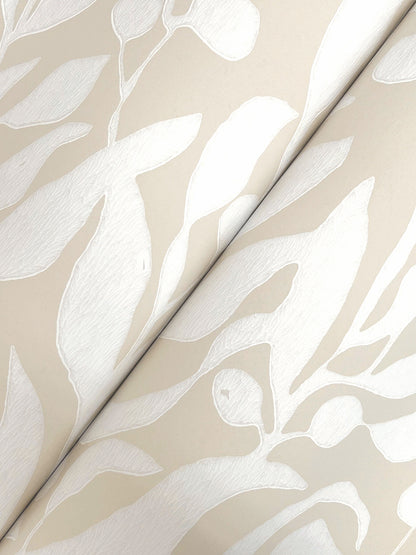 York Wallcoverings Montecito Olive Mill Beach Wallpaper Coastal Botanical Beiges   - MT5613