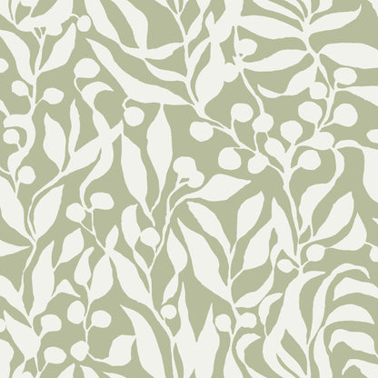York Wallcoverings Montecito Olive Mill Palm Wallpaper Coastal Botanical Greens   - MT5614