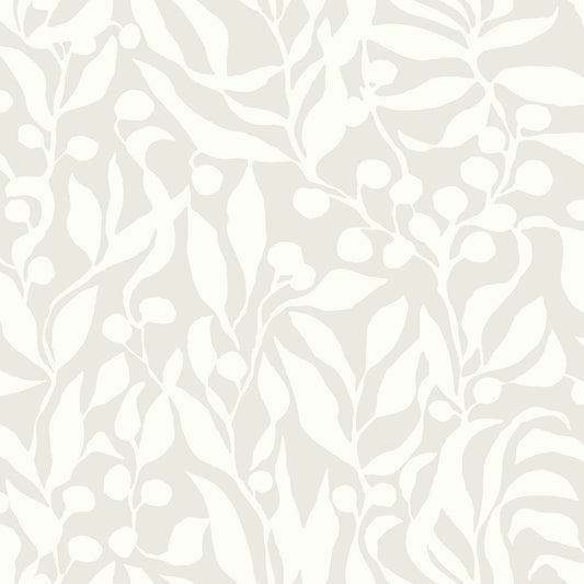 York Wallcoverings Montecito Olive Mill Salt Wallpaper Coastal Botanical Greys   - MT5615