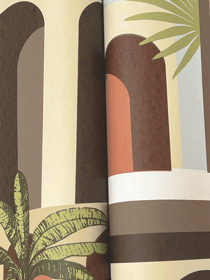 York Wallcoverings Montecito Monte Vista Sunstone Wallpaper Bohemian Novelty Browns   - MT5617