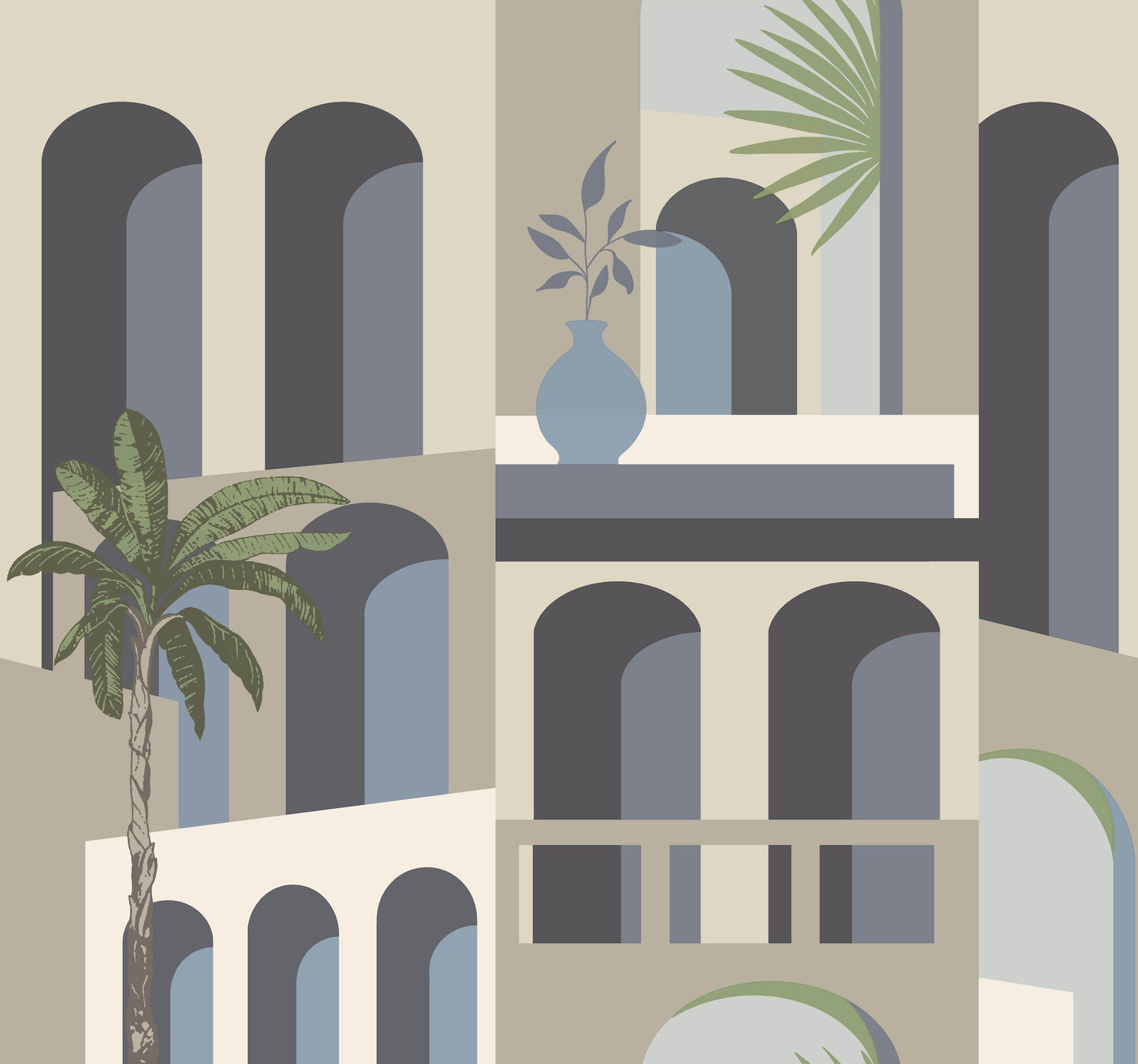 York Wallcoverings Montecito Monte Vista Seaside Wallpaper Bohemian Novelty Beiges   - MT5619