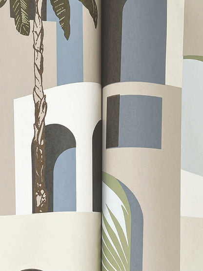 York Wallcoverings Montecito Monte Vista Seaside Wallpaper Bohemian Novelty Beiges   - MT5619