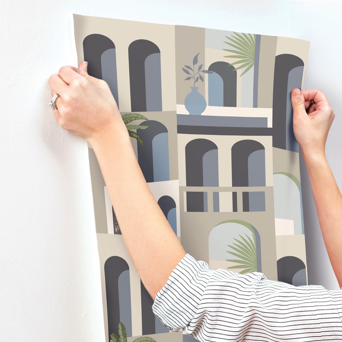 York Wallcoverings Montecito Monte Vista Seaside Wallpaper Bohemian Novelty Beiges   - MT5619