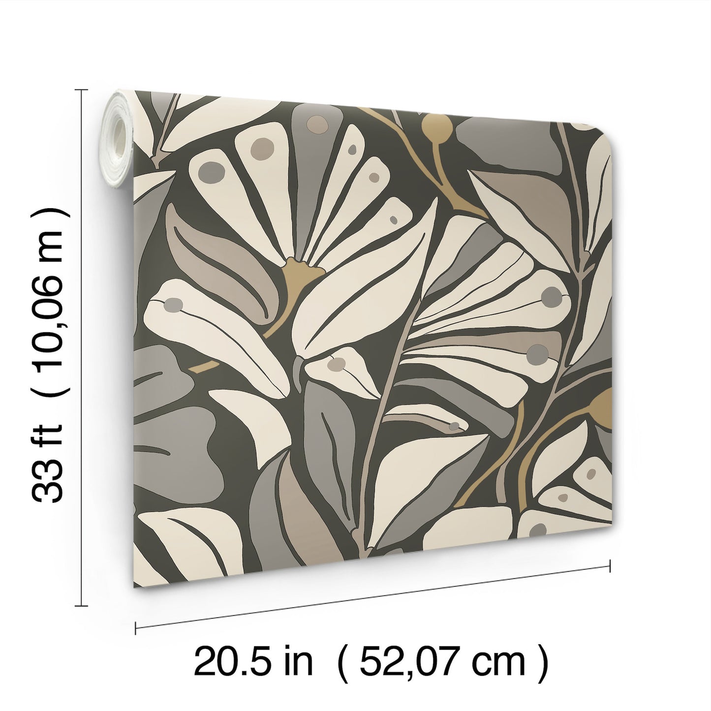 York Wallcoverings Montecito Cabana Club Onyx Wallpaper Coastal Botanical Greys   - MT5626