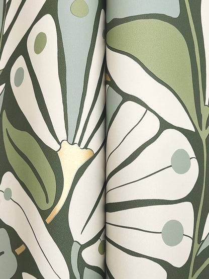 York Wallcoverings Montecito Cabana Club Lush Wallpaper Coastal Botanical Greens   - MT5627