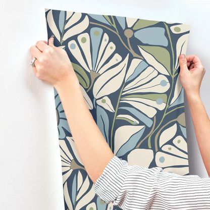 York Wallcoverings Montecito Cabana Club Sea Wallpaper Coastal Botanical Blues   - MT5628