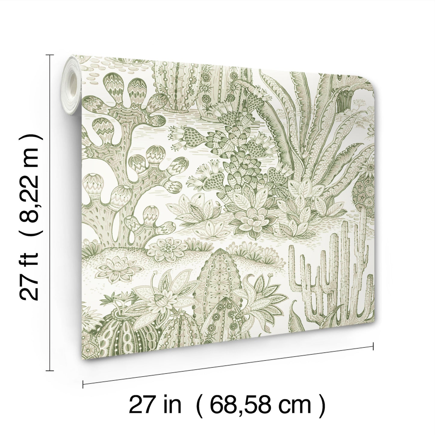 York Wallcoverings Montecito Lotus Land Cacti Palm Wallpaper Eclectic Novelty Greens   - MT5631