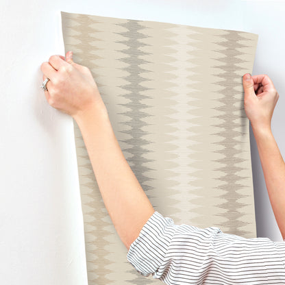 York Wallcoverings Montecito Woven Desert Mirage Wallpaper Modern Stripes Beiges   - MT5643