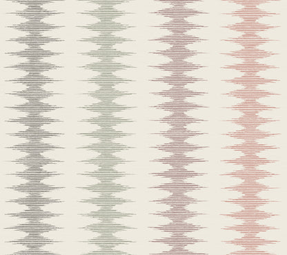 York Wallcoverings Montecito Woven Desert Rose Wallpaper Modern Stripes Reds   - MT5644