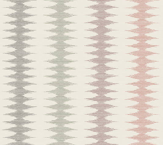 York Wallcoverings Montecito Woven Desert Rose Wallpaper Modern Stripes Reds   - MT5644