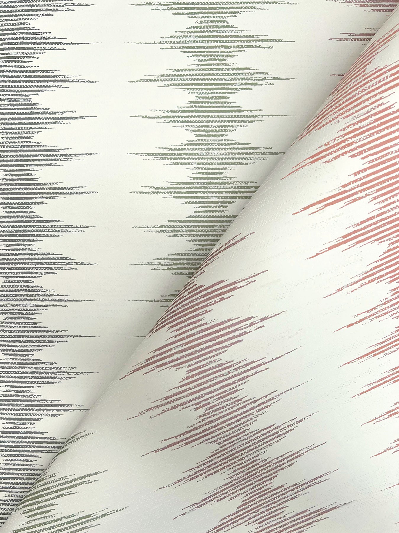 York Wallcoverings Montecito Woven Desert Rose Wallpaper Modern Stripes Reds   - MT5644