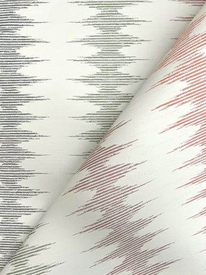 York Wallcoverings Montecito Woven Desert Rose Wallpaper Modern Stripes Reds   - MT5644