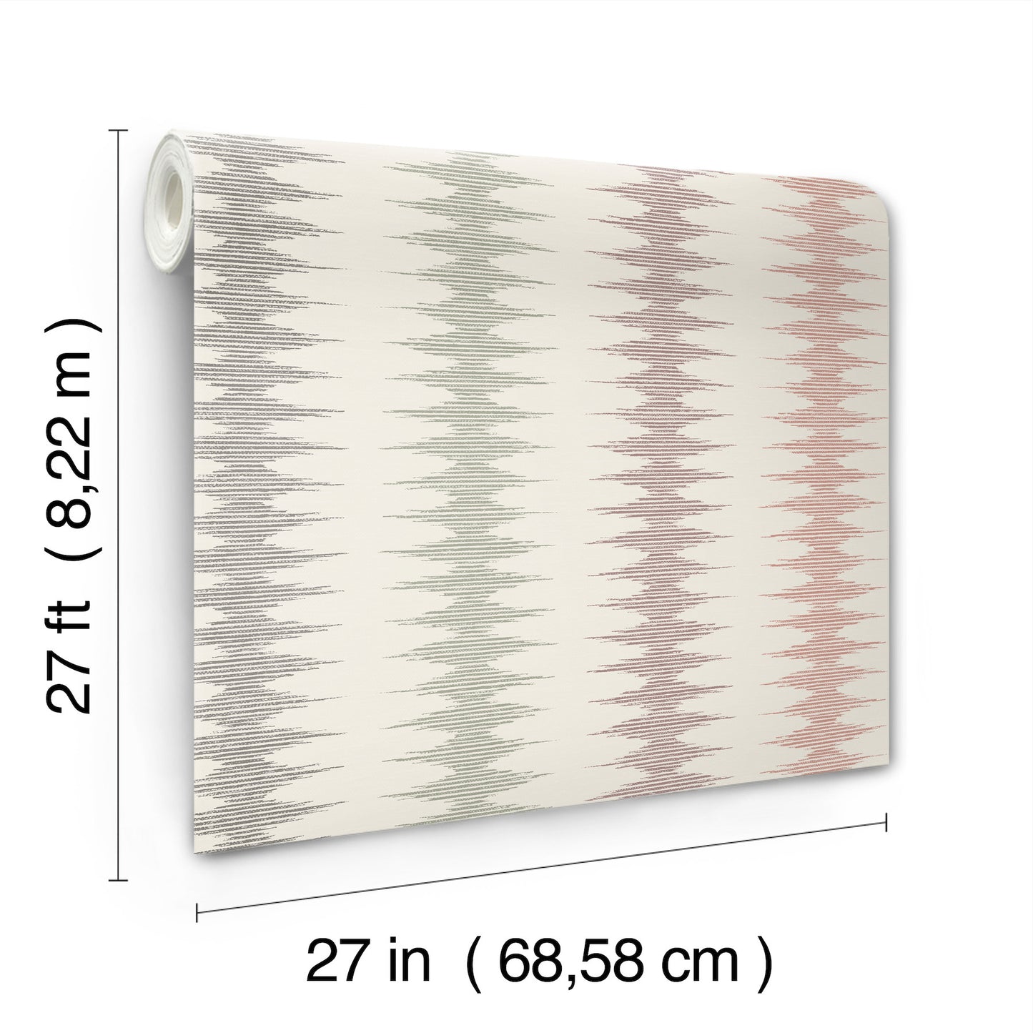 York Wallcoverings Montecito Woven Desert Rose Wallpaper Modern Stripes Reds   - MT5644