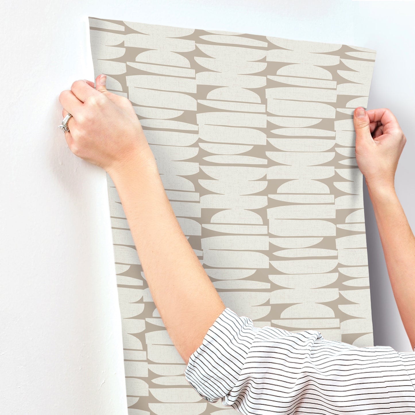 York Wallcoverings Montecito Lovely Libra Dune Wallpaper Modern Geometrics Browns   - MT5652