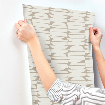 York Wallcoverings Montecito Lovely Libra Dune Wallpaper Modern Geometrics Browns   - MT5652