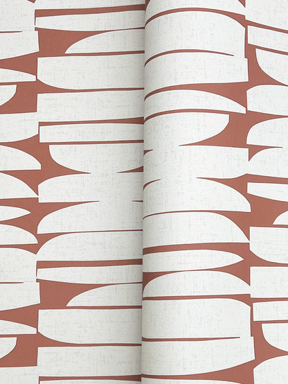 York Wallcoverings Montecito Lovely Libra Brick Wallpaper Modern Geometrics Reds   - MT5654