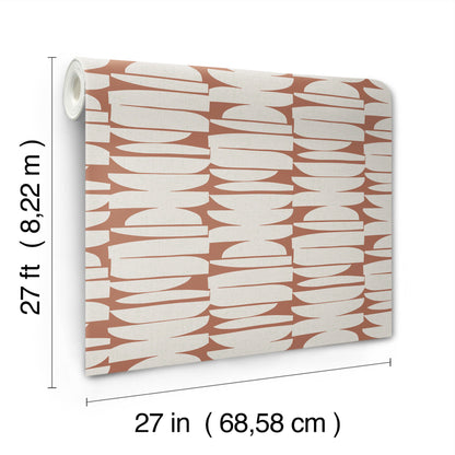 York Wallcoverings Montecito Lovely Libra Brick Wallpaper Modern Geometrics Reds   - MT5654