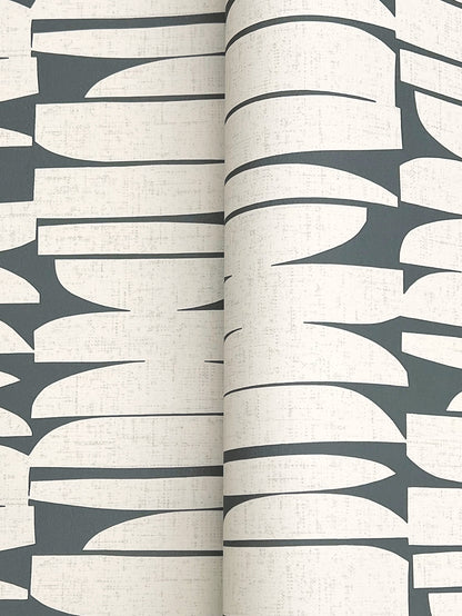 York Wallcoverings Montecito Lovely Libra Onyx Wallpaper Modern Geometrics Blacks   - MT5655