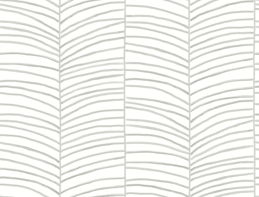 York Wallcoverings Montecito Cascade Palm Chevron Fog Wallpaper Coastal Chevron Greys   - MT5671