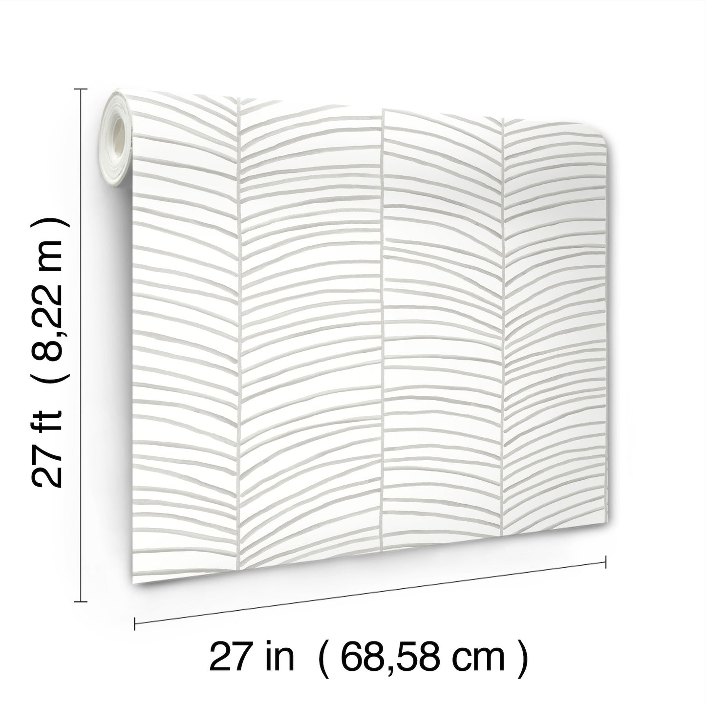 York Wallcoverings Montecito Cascade Palm Chevron Fog Wallpaper Coastal Chevron Greys   - MT5671