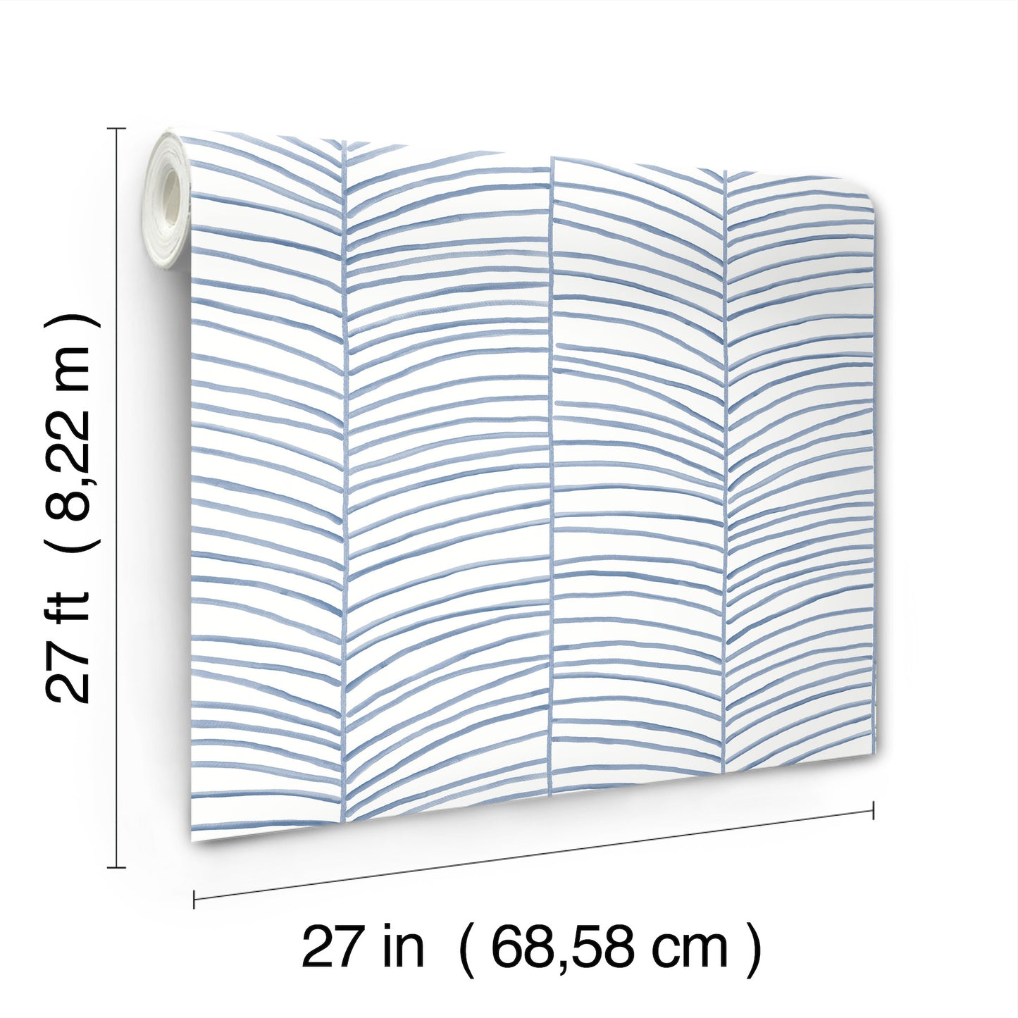 York Wallcoverings Montecito Cascade Palm Chevron Sea Wallpaper Coastal Chevron Blues   - MT5672