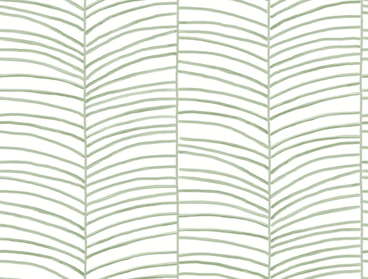 York Wallcoverings Mural Resource Library Cascade Palm Chevron Palm Wallpaper Coastal Chevron Greens   - MT5674