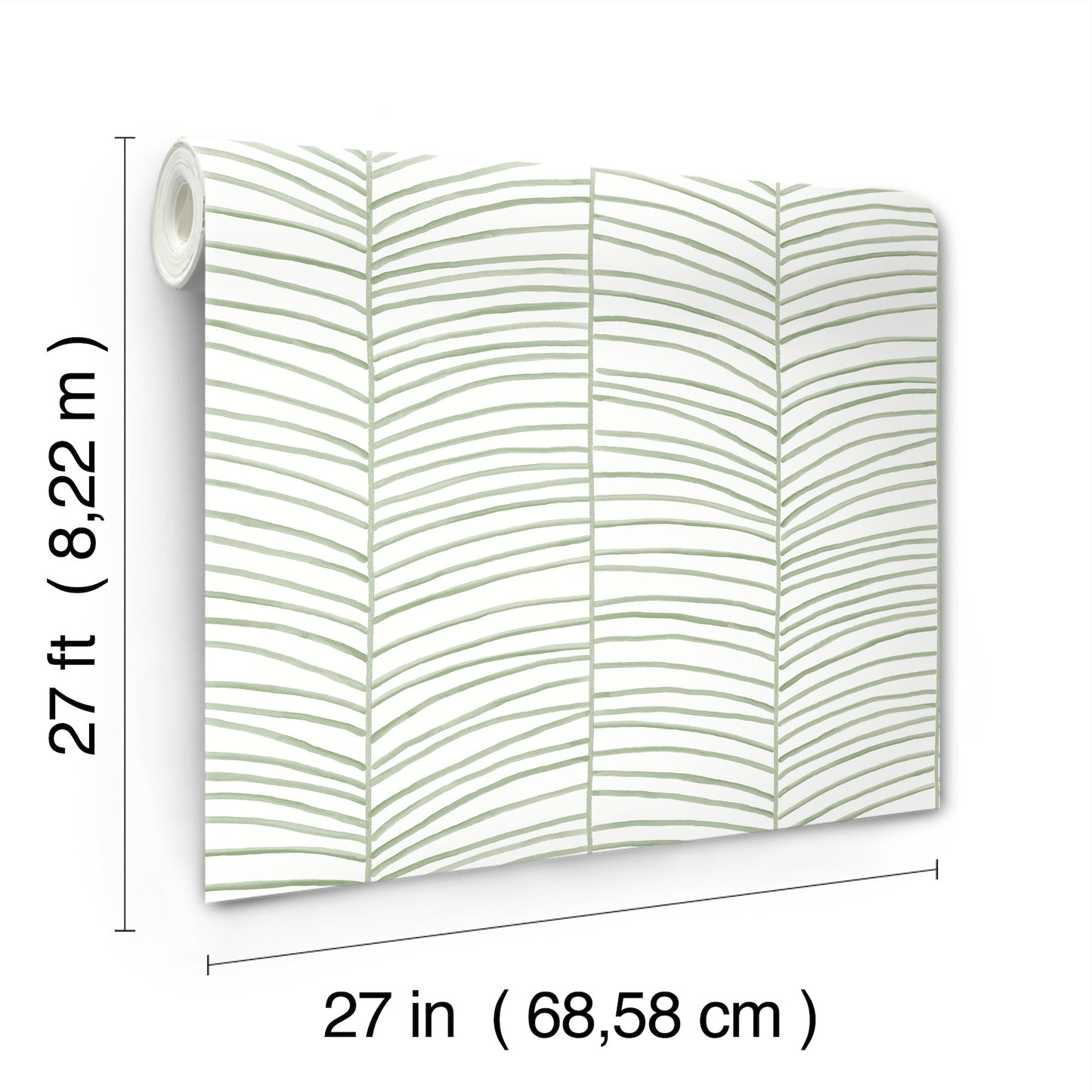 York Wallcoverings Mural Resource Library Cascade Palm Chevron Palm Wallpaper Coastal Chevron Greens   - MT5674