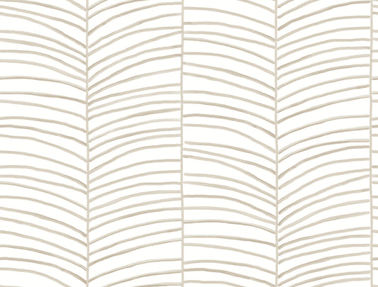 York Wallcoverings Mural Resource Library Cascade Palm Chevron Dune Wallpaper Coastal Chevron Beiges   - MT5675