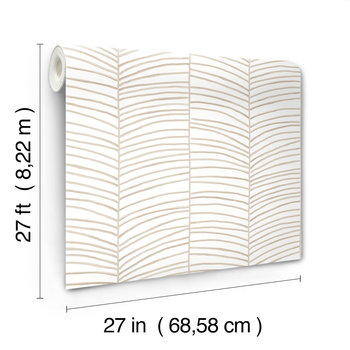 York Wallcoverings Mural Resource Library Cascade Palm Chevron Dune Wallpaper Coastal Chevron Beiges   - MT5675